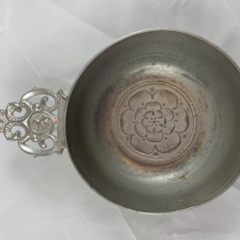 Antique Metawa Holland Pewter Porridge/Soup Bowl